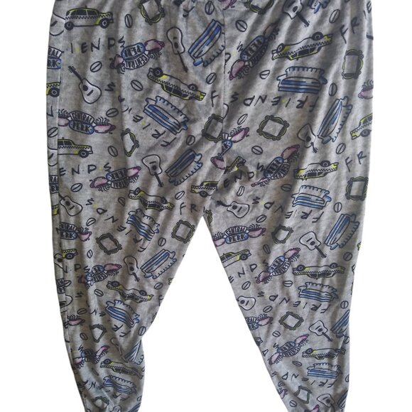 FRIENDS TV Show Series Soft Gray Pajama Pants Central Perk Womens Size Large - Picture 3 of 7